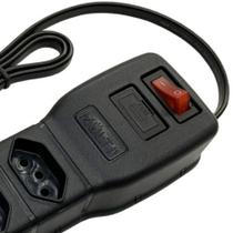 Filtro Linha Max 4 Tomadas 20A Bivolt Preto Bitola 2,5 mm - Multicraft Filtro Linha Max 4 Tomadas 20A Bivolt Preto Bitola 2,5 mm - Multicraft