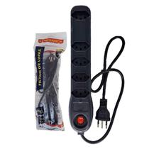 Filtro linha megatron 5 tomadas 2 polos + terra preto Filtro linha megatron 5 tomadas 2 polos + terra preto