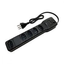 Filtro Linha Multicraft Plastico 5 Tomadas Preto Bivolt 21435 Filtro Linha Multicraft Plastico 5 Tomadas Preto Bivolt 21435