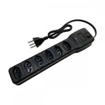 Filtro Linha Multicraft Plastico 6 Tomadas Preto Bivolt 21442 Filtro Linha Multicraft Plastico 6 Tomadas Preto Bivolt 21442