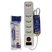 Filtro Linha Naticon 5 Tomadas 2P+T Branco