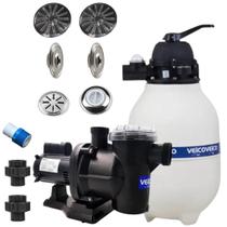 Filtro Moto Bomba 1/3cv Veico Kit + 6 dispositivos inox