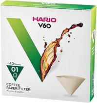 Filtro Natural Para Coador Hario V60-01 - 40 Un em Caixa