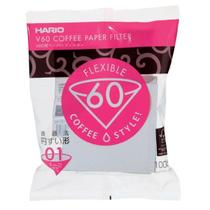 Filtro Papel Branco V60-01 Coar Cafe Barista Hario - 100 un