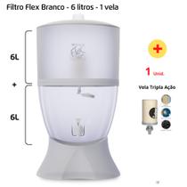 Filtro para Água Stéfani Flex Branco 6 Litros 1 Vela 1 Boia + 1 Vela Tripla Ação - Cerâmica Stéfani