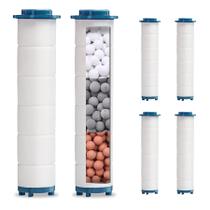 Filtro para chuveiro Genhomecy 3,7 pol. Kit com 6 refis de PP e algodão mineral Filtro para chuveiro Genhomecy 3,7 pol. Kit com 6 refis de PP e algodão mineral