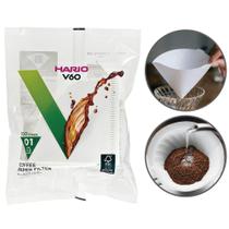 Filtro para Coador Hario V60 01 Papel Branco 100 Filtros Originais Filtro para Coador Hario V60 01 Papel Branco 100 Filtros Originais