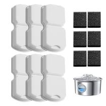 Filtro para fonte de água para gatos IHOUONE reposição de espuma e carvão ativado, kit com 12 unidades