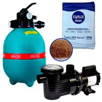 Filtro para Piscina DFR 11-4 com Bomba 1/4 CV Monofásica + Areia para Filtro DANCOR