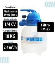 Filtro para piscinas até 19 mil Litros FM25 Sodramar