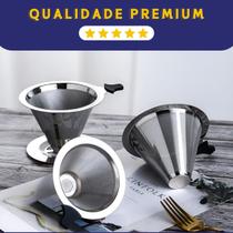 Filtro Permanente para Café em Inox Tamanho 101,102,103 Peneira Aço Reutilizável Sem Papel Com Pegador em Silicone Filtro Permanente para Café em Inox Tamanho 101,102,103 Peneira Aço Reutilizável Sem Papel Com Pegador em Silicone