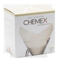 Filtro Quadrado Branco Pré-dobrado Chemex Com 100 Unidades