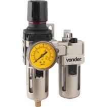 Filtro regulador lubrificador 1/4" npt lubrifil corpo metálico dreno automático rl140 - Vonder