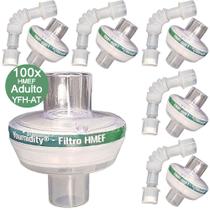 Filtro Respiratório Hmef Ventilação Mecânica 100 Unidades