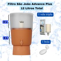 Filtro São João Advance 6 litros (6+6) com 1 vela tripla Stéfani e 1 boia.