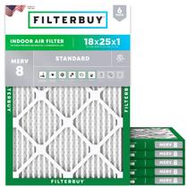 Filtrobuy 18x25x1 Filtro de ar MERV 8 Defesa de Poeira (6-Pack), Reposição de filtros de ar do forno HVAC AC (Tamanho real: 17,50 x 24,50 x 0,75 polegadas)