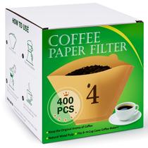Filtros de Café BYKITCHEN 4 Cônico Sem Branqueamento 400 unidades Filtros de Café BYKITCHEN 4 Cônico Sem Branqueamento 400 unidades