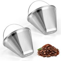 Filtros de café cônicos reutilizáveis Bouaida Stainless Steel 4 (2 unidades)