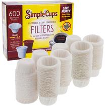 Filtros de café de papel descartáveis de 600 unidades para Keurig Brewer