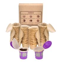 Filtros de café Delibru Unbleached K Cup com tampa, pacote com 300