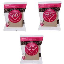 Filtros de café HARIO 01 Conjunto de 3 pacotes de papel natural de 100 unidades Filtros de café HARIO 01 Conjunto de 3 pacotes de papel natural de 100 unidades