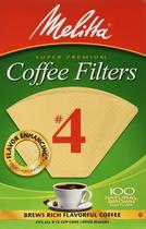 Filtros de café Melitta 4 Cone 100 Count Unbleached Brown