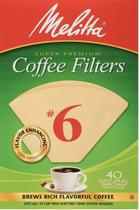 Filtros de café Melitta Cone Number 6, 40 unidades (pacote com 2)
