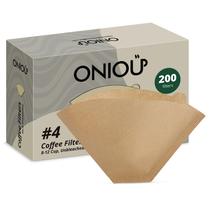 Filtros de café ONIOU 4 Cone 8-12 xícaras não branqueados, 200 unidades Filtros de café ONIOU 4 Cone 8-12 xícaras não branqueados, 200 unidades