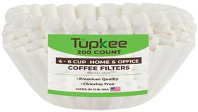 Filtros de café Tupkee, 4-6 xícaras, 200 unidades, estilo cesta júnior Filtros de café Tupkee, 4-6 xícaras, 200 unidades, estilo cesta júnior