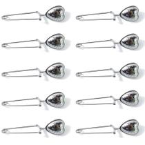 Filtros de chá de aço inoxidável ROYHOO 10PCS reutilizáveis com colher Filtros de chá de aço inoxidável ROYHOO 10PCS reutilizáveis com colher