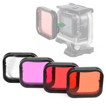 Filtros de mergulho subaquáticos GEPULY para GoPro Hero 5/6/7 pretos