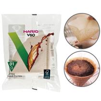 Filtros para Coador V60 01 Hario 100 Filtros de Papel Natural Originais Filtros para Coador V60 01 Hario 100 Filtros de Papel Natural Originais