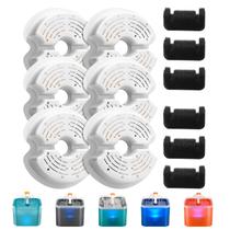 Filtros para fonte de água para gatos AONBOY F2 6 de carvão + 6 de espuma Filtros para fonte de água para gatos AONBOY F2 6 de carvão + 6 de espuma