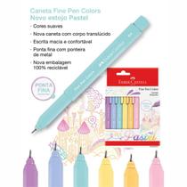 Fine Pen Color Faber Castell 6 Tons Pastel Caneta Ponta Fina