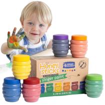 Finger Paint Honeysticks Not Toxic 6 cores brilhantes para crianças a partir de 1 ano