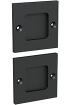 Finger Pulls Tibres, 2,5 polegadas, quadrado, preto fosco, conjunto de 2