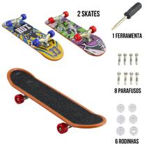 Fingerboard Mini Skate de Dedo 2 un com Acessórios