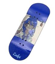 Fingerboard Skate Dedo Deck Madeira Profissional Blue Girl