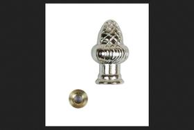 Finial Jandorf Acorn niquelado com 3,8 cm de comprimento