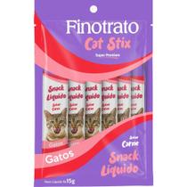 Finotrato Cat Stix Combo Com 6 Unidades 15G Sabor Carne Snack Finotrato