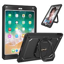 Fintie Case para iPad 9,7 Polegadas 2018/2017 - Tuatara Magic Ring 360 Rotating Multi-Funcional Grip Stand Shockproof Full-Body Rugged Cover com Protetor de Tela Embutido, Também Fit iPad Air 2, Preto