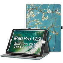 Fintie Case para iPad Pro 12.9 2ª Gen 2017 / iPad Pro 12.9 1ª Geração 2015 - Proteção de canto Multi-Angle Folio Stand Cover c/Pocket, Auto Wake/Sleep para Apple iPad Pro 12.9 Inch Table, Blossom