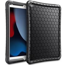 Fintie Case para novo iPad 8ª Geração (2020) / 7ª Geração (2019) 10,2 Polegadas - Honey Comb Series Light Weight Anti Slip Kids Friendly Shock Proof Soft Silicone Protective Cover, Preto