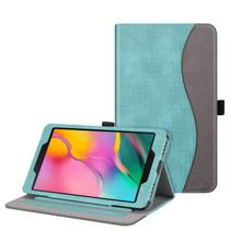 Fintie Case para Samsung Galaxy Tab A 8.0 2019 Sem Modelo S Pen (Wi-Fi SM-T290, SM-T295 LTE), Proteção de canto Cobertura de suporte multi-ângulo com bolso, turquesa/marrom