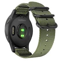 Fintie Lançamento Rápido Nylon Band 22mm Reposição Ajustável Cinta Esportiva Compatível com Garmin Vivoactive 4 45mm, Venu 2, Fossil Gen 5, Amazfit GTR 2, 2e,Ticwatch Pro 3, YAMAY SW022, Olive