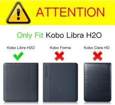 Fintie SlimShell Case para 2019 Kobo Libra H2O - Capa protetora de couro PU ultra fina e leve com sono/vigília automática para Kobo Libra H2O 7" eReader (Preto)