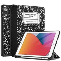 Fintie SlimShell Case para novo iPad 8ª Geração (2020) / 7ª Geração (2019) 10,2 Polegadas - Suporte de lápis embutido Tampa protetora de TPU macia com auto wake/sleep, livro de composição preto