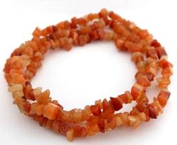 Fio Agata Laranja Cascalho Extra Furado a Laser 90cm