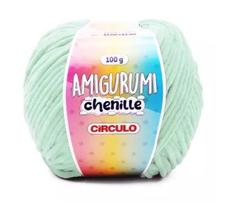 FIO AMIGURUMI CHENILLE COR 2204 VERDE CANDY 100G CÍRCULO - Ideal para Amigurumis e Projetos de Crochê