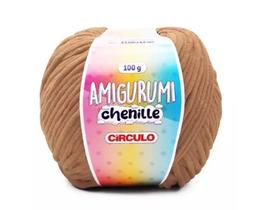 FIO AMIGURUMI CHENILLE COR 7713 LENHA 100G CÍRCULO - Ideal para Amigurumis e Projetos de Crochê